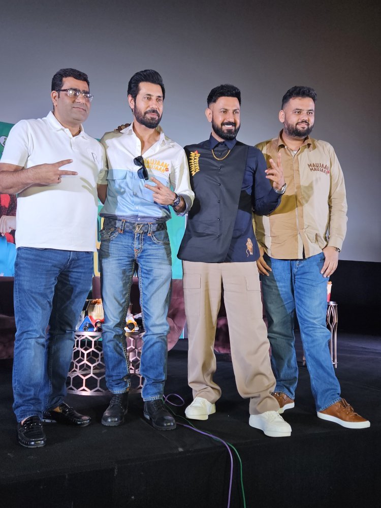 पंजाबी फिल्म इंडस्ट्री के मेगास्टार गिप्पी ग्रेवाल और बिन्नू ढिल्लों ने अपनी फिल्म मौजा ही मौजा का जयपुर में किया प्रमोशन