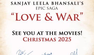 संजय लीला भंसाली की अगली फिल्म लव एंड वॉर' में रणबीर कपूर, आलिया भट्ट, और विक्की कौशल आएंगे नजर, क्रिसमस 2025 को होगी रिलीज